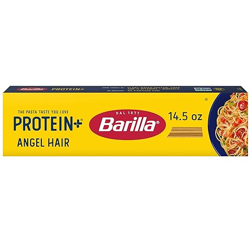 BARILLA Protein+ (Plus) Angel Hair - Protein from Lentils, Chickpeas & Peas - Good Source of Plant-Based Protein - Protein Pasta - Non-GMO - Kosher