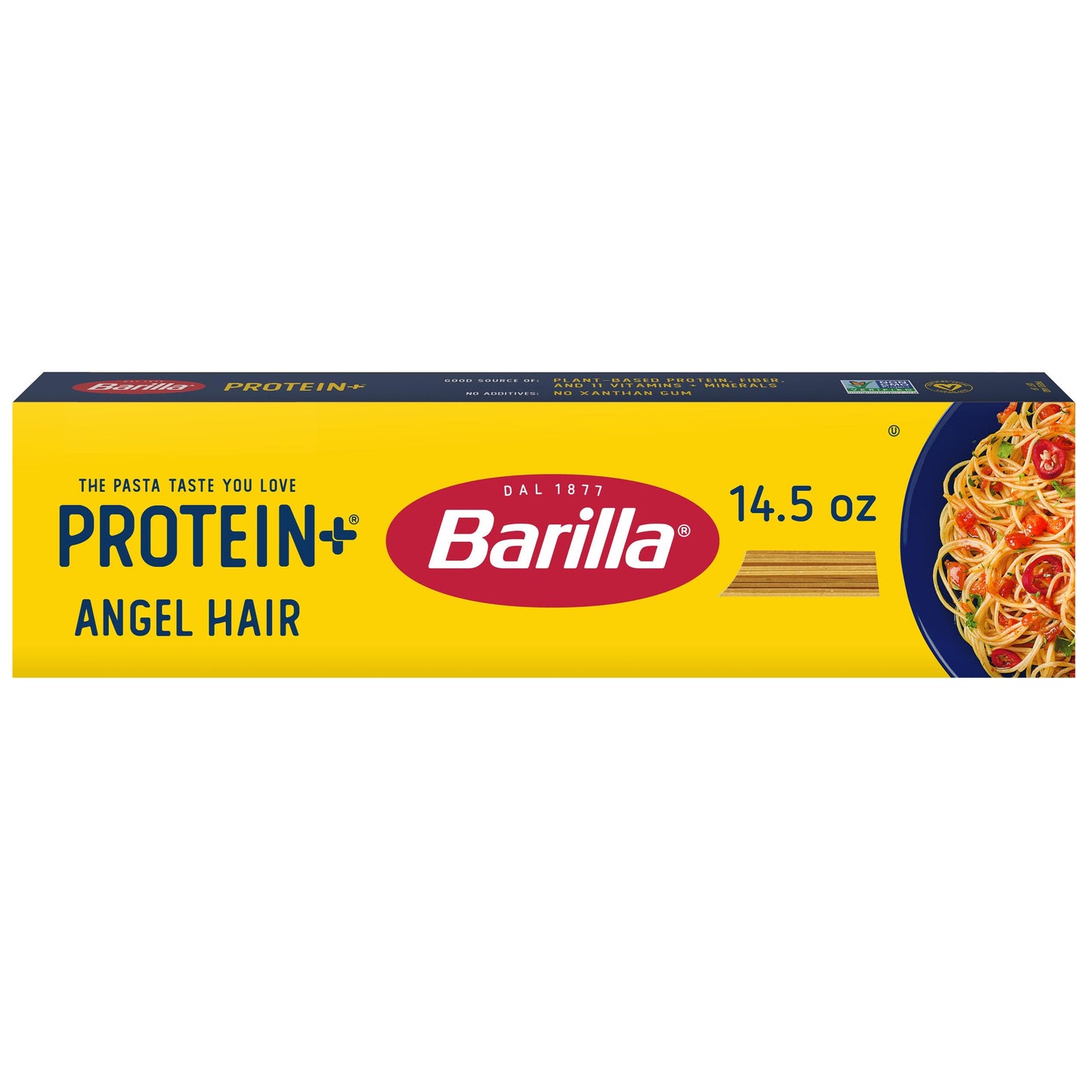 BARILLA Protein+ (Plus) Angel Hair - Protein from Lentils, Chickpeas & Peas - Good Source of Plant-Based Protein - Protein Pasta - Non-GMO - Kosher