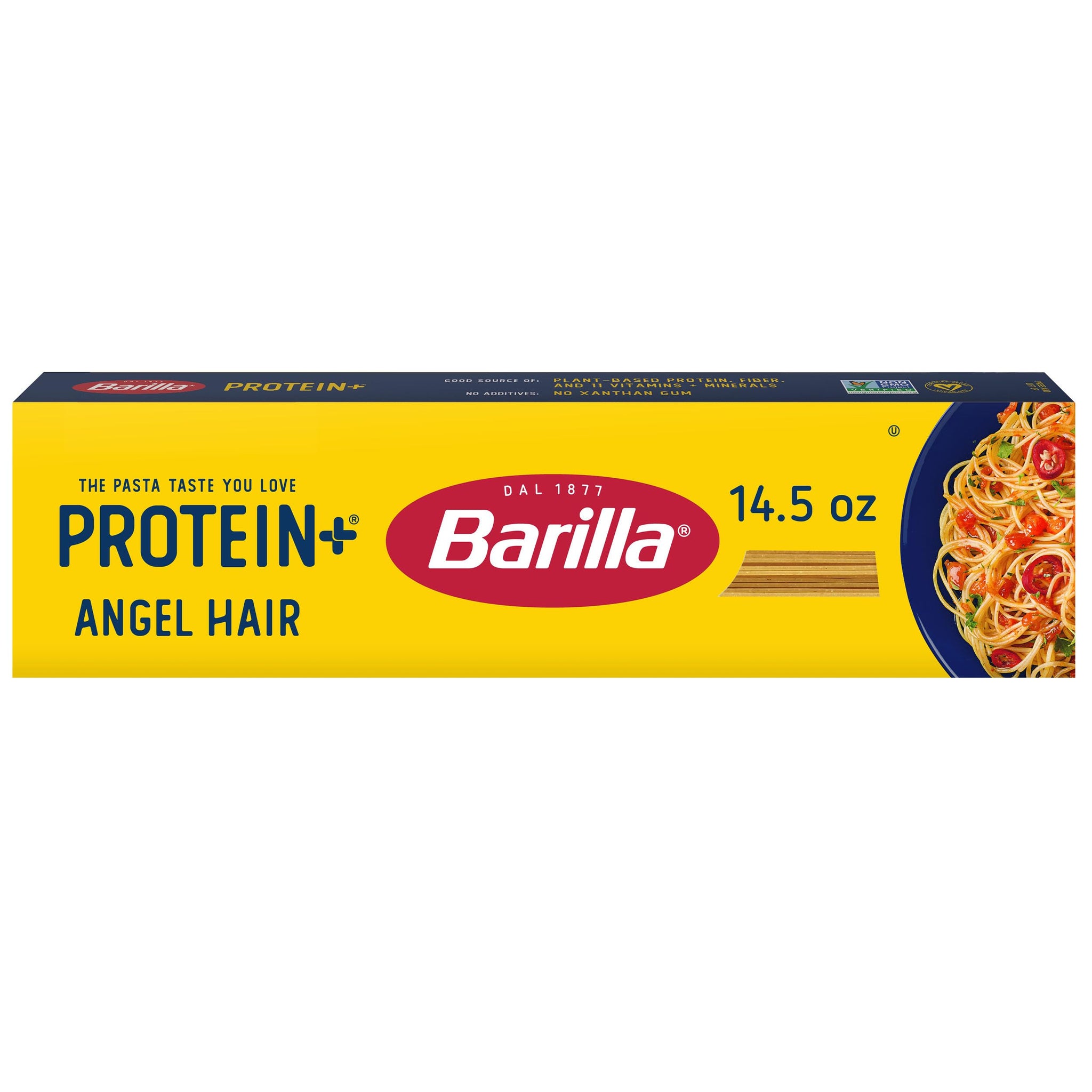 BARILLA Protein+ (Plus) Angel Hair - Protein from Lentils, Chickpeas & Peas - Good Source of Plant-Based Protein - Protein Pasta - Non-GMO - Kosher