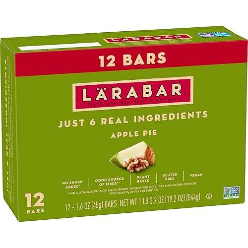 Larabar Apple Pie, Fruit and Nut Bars, Gluten Free and Vegan, 12 Ct, 19.2 oz