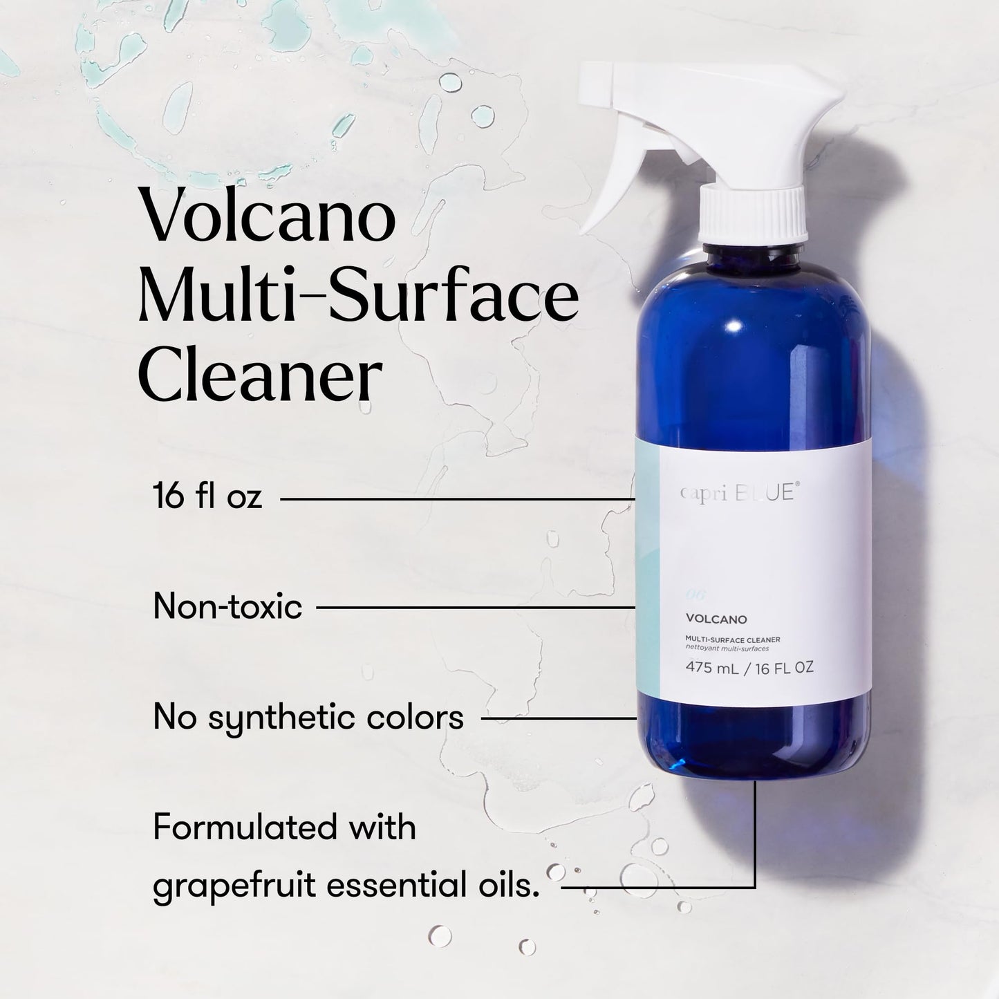 Capri Blue Volcano Multi Surface Cleaner Spray - Multi Purpose Cleaner - Cleaning Spray Safe for Countertops, Granite, & More - Vegan & Cruelty Free