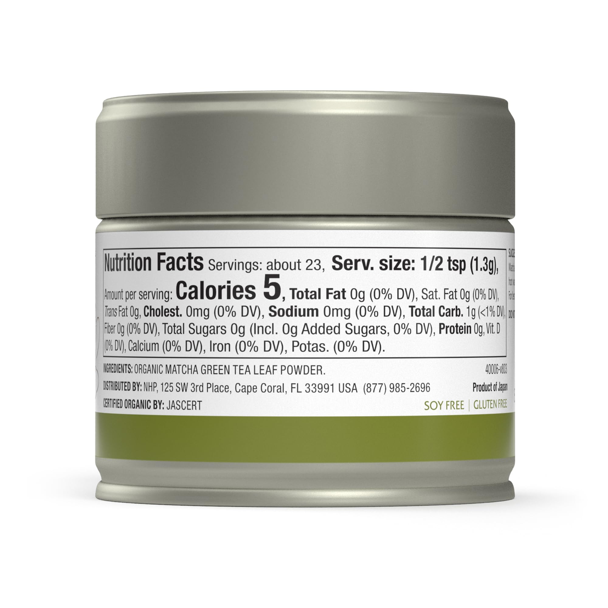 Solspring Organic Matcha Ceremonial Green Tea, 23 Servings (1 Tin), Certified USDA Organic, Non-GMO, Gluten Free, Soy Free, Dr. Mercola