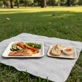 Charity Leaf Disposable Palm Leaf 11" Square Plates (25 pieces) Bamboo Like Serving Platters, Disposable Boards, Eco-Friendly Dinnerware For Weddings