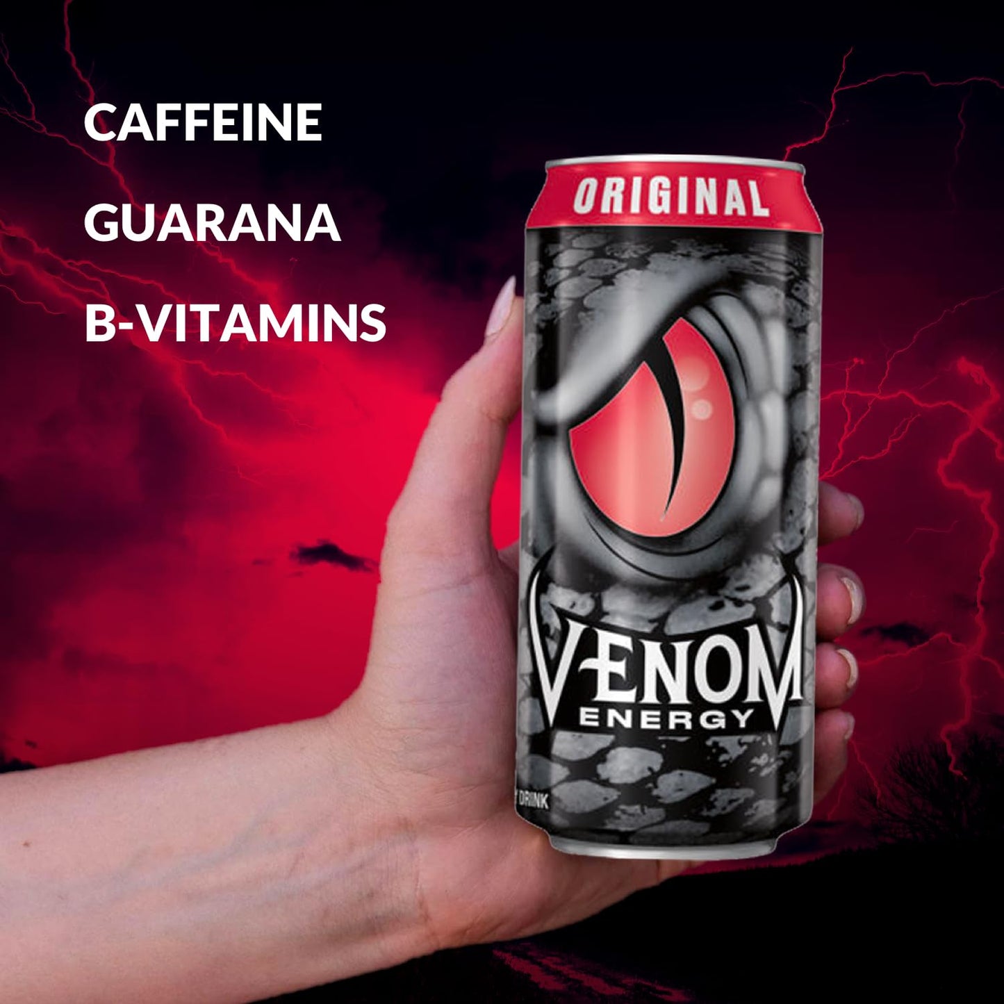 Venom Energy Drink, Original, 0 Fat, 160mg Caffeine, 16 Fl Oz (Pack of 12) By LastFuel.