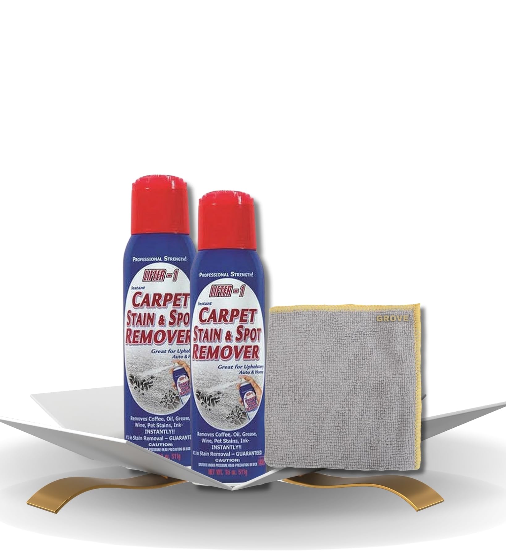 Lifter-1 Carpet Stain & Spot Remover Spray 18 oz Bundle with Microfiber Cloth - Effortless Carpet Stain Remover - Quick and Easy Carpet Cleaner Spray