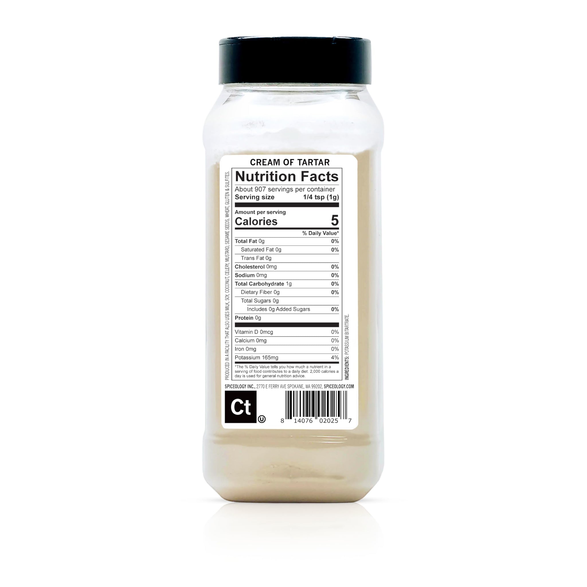 Spiceology - Cream of Tartar Powder - Leavening Agent & Egg White Stabilizer for Baking, Meringues, Snickerdoodles & Spice Blends - Acidic Baking