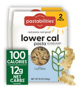 Pastabilities, Lower Calorie Pasta, Ruffles - 100 Calories/Serving Low Net Carbs, Low Calorie, Non-GMO, High Fiber, Vegan, Plant-Based, Enhanced