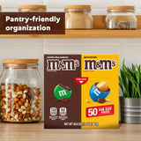 M&M'S Milk Chocolate & M&M'S Peanut Fun Size Candy Individually Wrapped Milk Chocolate Variety Pack Pantry Cube Easy Open and Close Dispenser