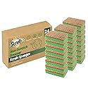 SCRUBIT 24 Pack Natural Sponges - Biodegradable Compostable Cellulose and Coconut Natural Sponges for Dishes, Eco Friendly Non Toxic Kitchen Sponge