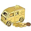 GoldKenn Metal Armored Truck with Milk Chocolate Coins - Premium Swiss Chocolate Gold Coins Wrapped in Gold for Kids & Adults - Chocolate Gift