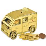 GoldKenn Metal Armored Truck with Milk Chocolate Coins - Premium Swiss Chocolate Gold Coins Wrapped in Gold for Kids & Adults - Chocolate Gift