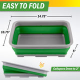 Collapsible Bucket for Cleaning 2-Pack - 7.27L Foldable Wash Bin Dish Tubs - Collapsible Wash Basin or Camping Sink Set for Beach, Tailgating or