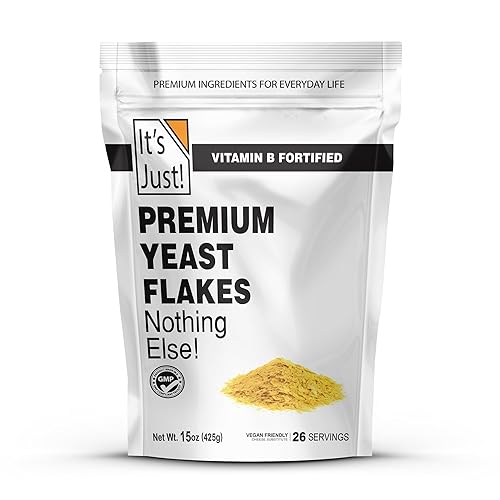 It's Just - Yeast Flakes, Nutritional Yeast, Premium Fortified, Nooch, Vegan Cheese Substitute (15oz Ounces)