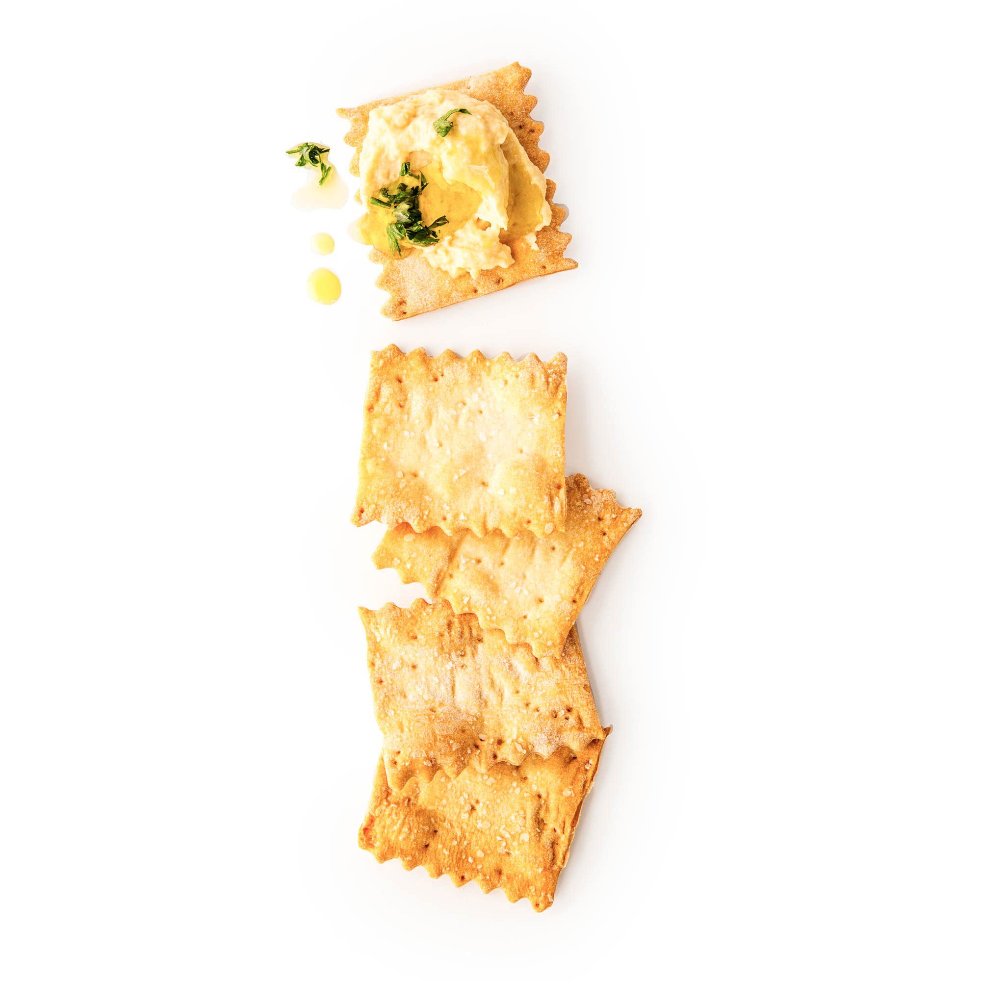 Rustic Bakery Handmade Sourdough Flatbread Cracker Bites - Olive Oil & Sel Gris - Sea Salt Charcuterie Crackers for Cheese Platters or Snacking - Made