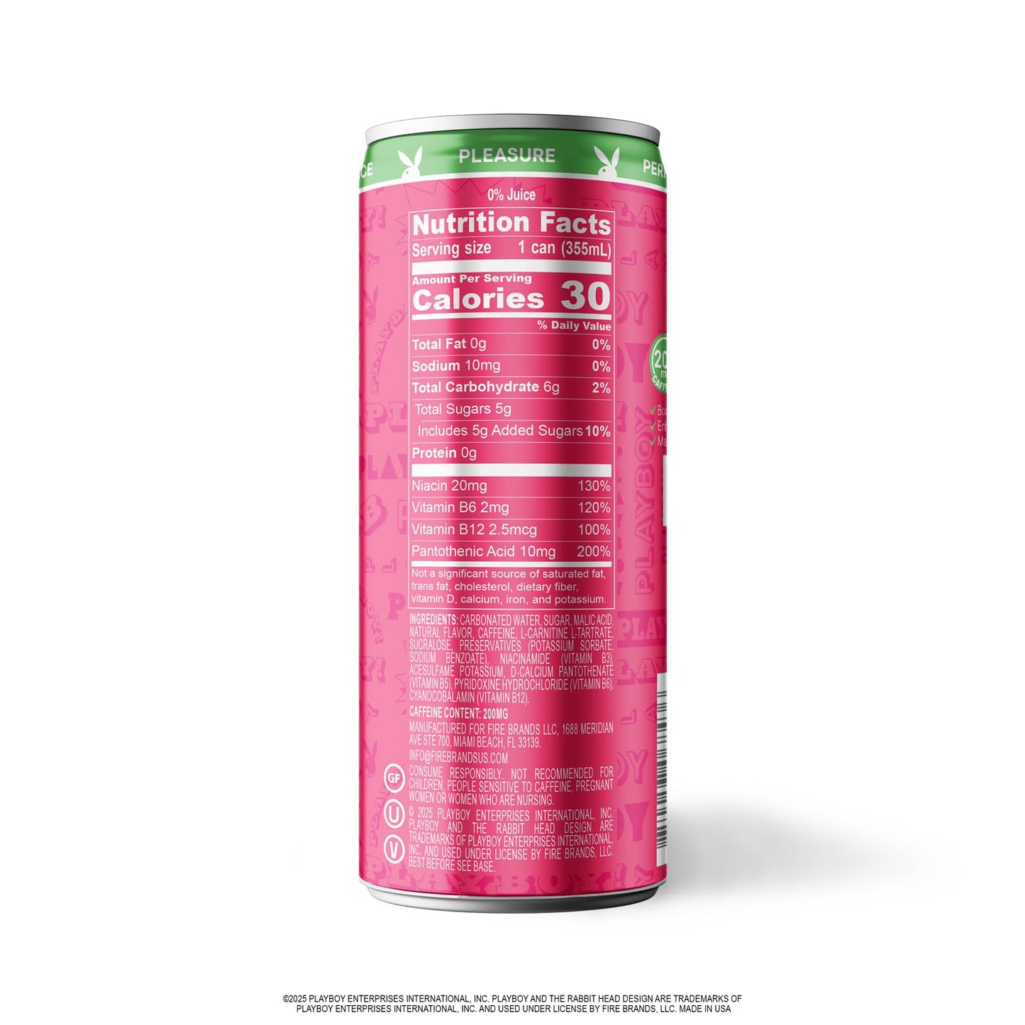 PLAYBOY Energy Drink - Lovely Melons (Watermelon) - 12 Pack of 12oz Cans | Performance + Pleasure Energy | NextGen Lifestyle Drink