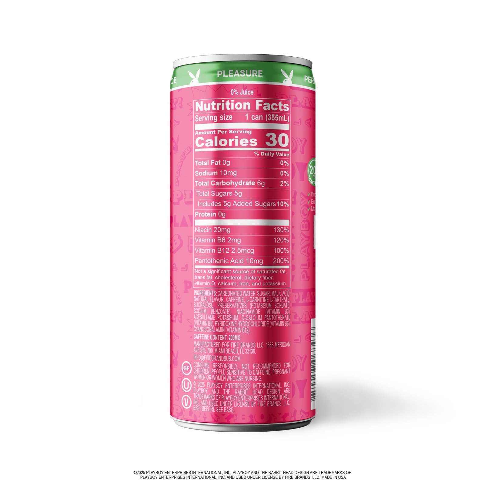 PLAYBOY Energy Drink - Lovely Melons (Watermelon) - 12 Pack of 12oz Cans | Performance + Pleasure Energy | NextGen Lifestyle Drink