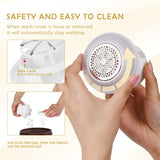 Scienbeauty Fabric Shaver Fuzz Remover Rechargeable, Electric Lint Remover with Light, Sweater Shaver with Stainless Steel 6-Blades, Dual Protection