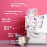 YUCO Laundry Detergent Sheets Jasmine and Lily Scent-64 Loads Travel Laundry Sheets Detergent Hypoallergenic Removes Stains & Odors