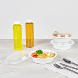 Restaurantware Asporto 16 Ounce To Go Boxes 100 Microwavable Take Out Food Containers - Clear Plastic Lids Included Do Not Contain BPA White Plastic
