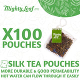 Mighty Leaf Green Tea Tropical - 100 Count Whole Leaf Green Tea Bags - Pyramid Sachets with Pineapple, Tropical Fruit & Floral Flavors
