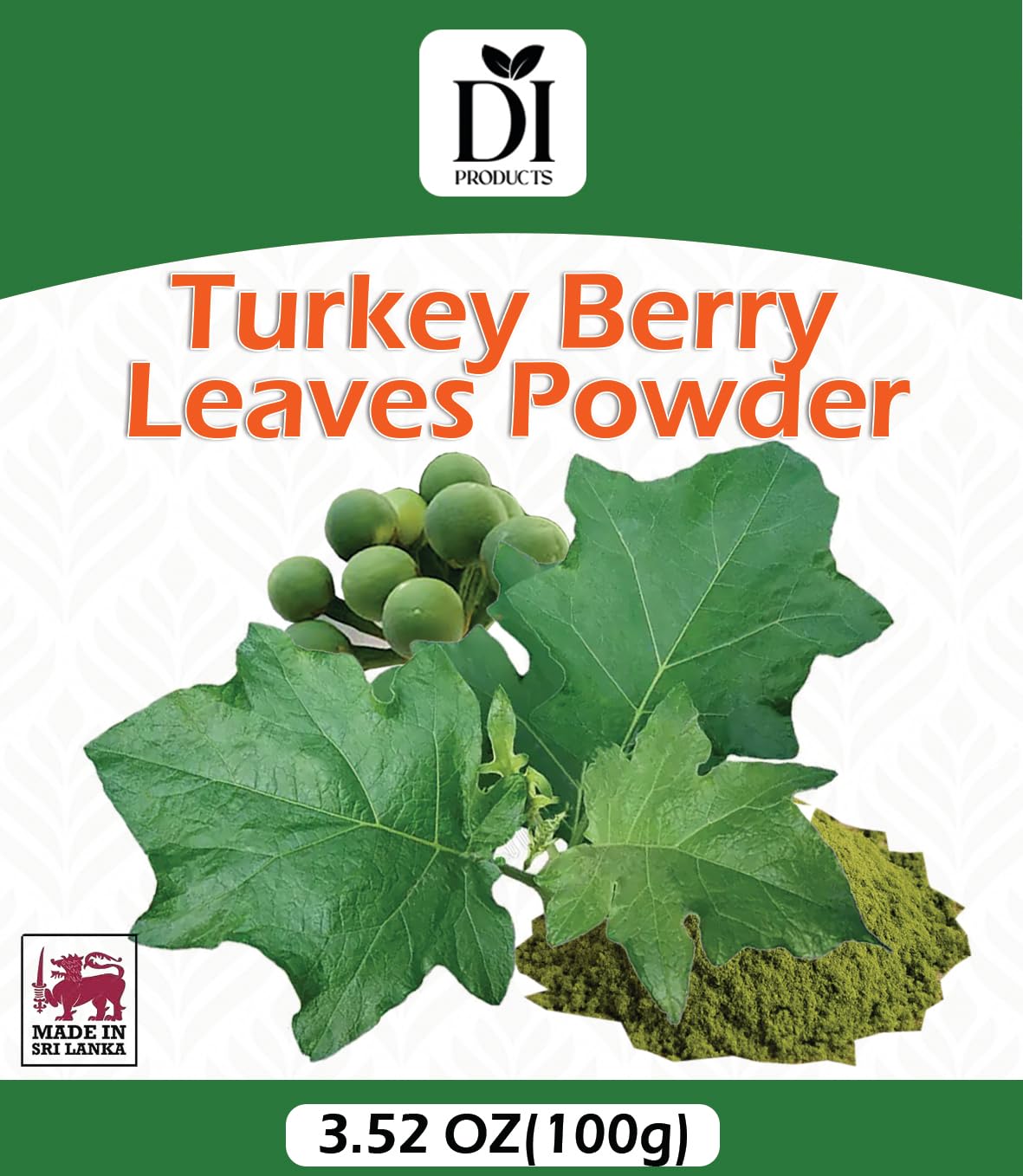 Turkey Berry Leaves Powder 3.5oz (100g) | 100% Natural, Premium Herbal Leaf Powder | Freshly Dried, Ground & Packed | Traditional Superfood | Vegan