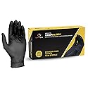 Superior Black Nitrile Gloves, Latex Free Glove, Disposable Gloves, Powder Free, Ultra Thin 3.5 mil Thickness, 9" Length, Size Large (Box of 200)