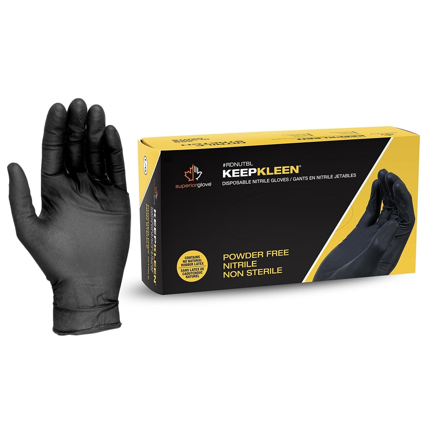 Superior Black Nitrile Gloves, Latex Free Glove, Disposable Gloves, Powder Free, Ultra Thin 3.5 mil Thickness, 9" Length, Size Large (Box of 200)