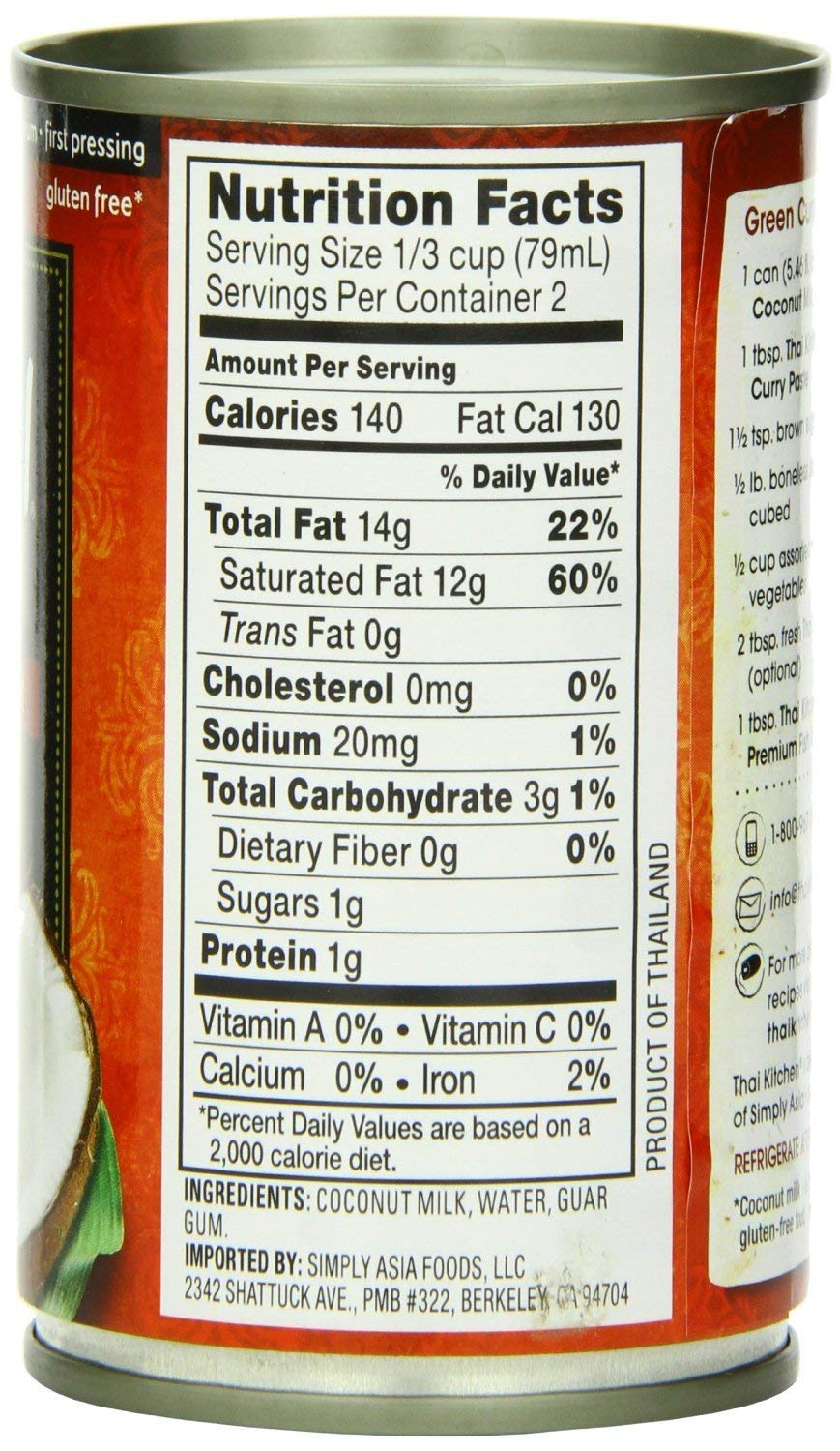 Thai Kitchen Coconut Milk - Case of 24 - 5.46 oz.