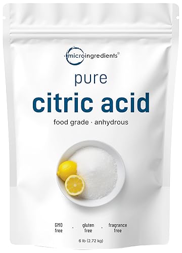Citric Acid 6 Pounds, Food Grade, Fine Granular Powder | 100% Pure, Concentrated Anhydrous Form | Natural Preservative + Great for Cooking, Cleaning