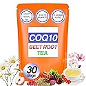Q10 Blood Pressure Tea - Heart Functional Tea with Hibiscus, Chamomile, Beet Root, Hawthorn Berry - Non-GMO, Caffeine-Free, Sugar Free, Peach Flavor