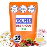 Q10 Blood Pressure Tea - Heart Functional Tea with Hibiscus, Chamomile, Beet Root, Hawthorn Berry - Non-GMO, Caffeine-Free, Sugar Free, Peach Flavor