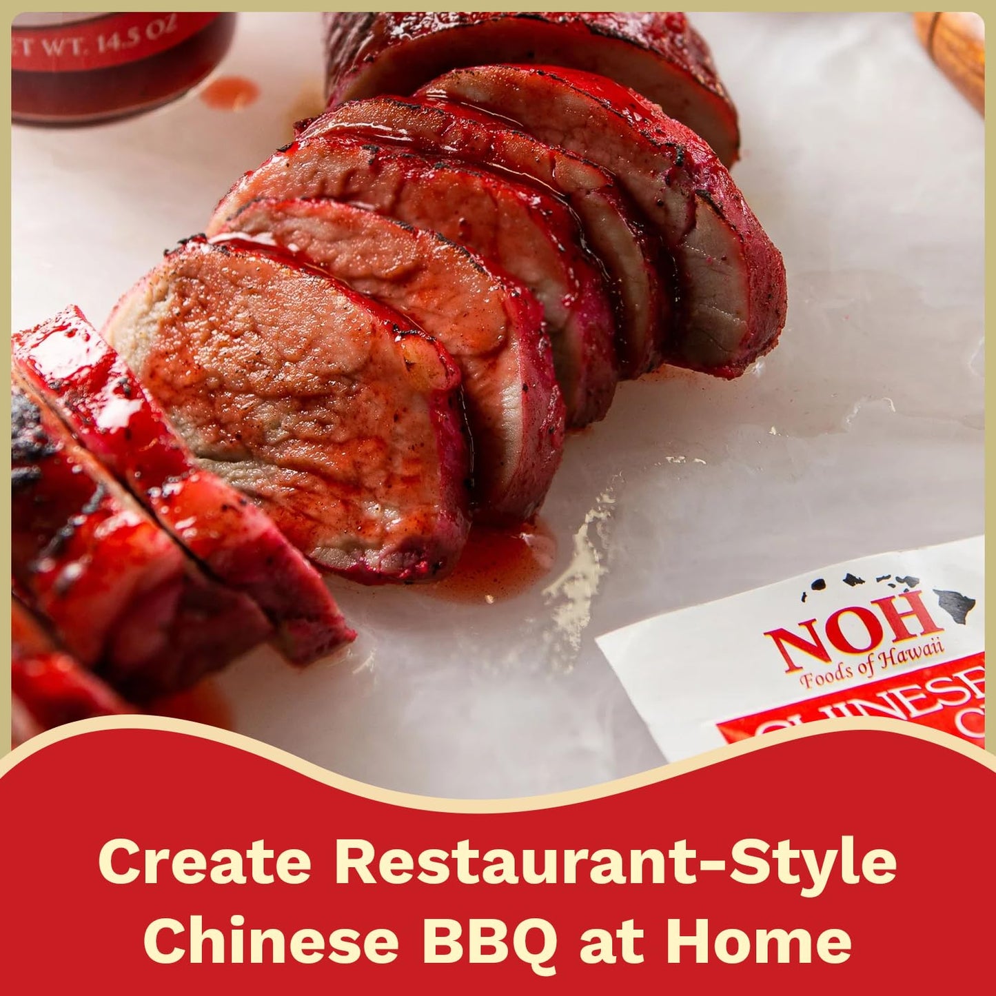 NOH Chinese Barbecue Char Siu Seasoning Mix, 2.5 oz Packet (Pack of 3) - Authentic Chinese Barbecue Seasoning for Restaurant-Style Classic Char Siu