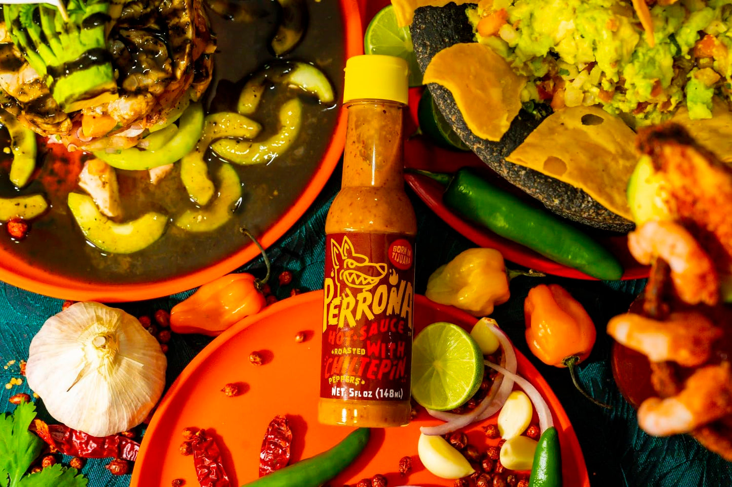 La Perrona Roasted Chiltepin Hot Sauce 5 Ounce Bottle | Tatemada Chiltepin Pepper Salsa Picante | Extra Spicy | Handmade | 3 Pack