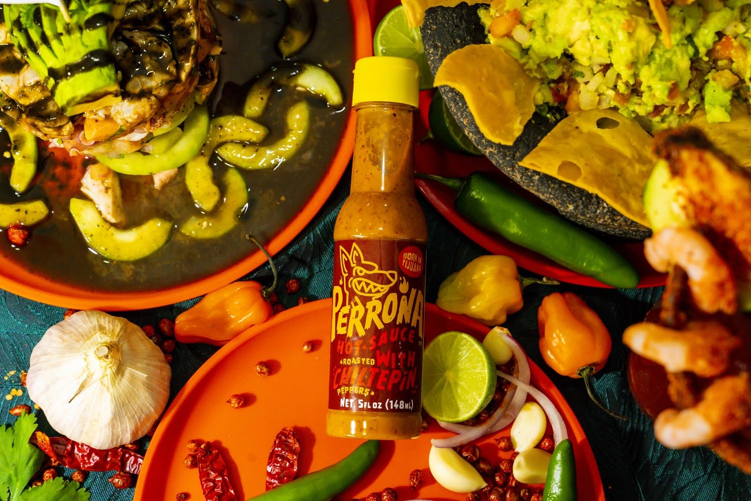 La Perrona Roasted Chiltepin Hot Sauce 5 Ounce Bottle | Tatemada Chiltepin Pepper Salsa Picante | Extra Spicy | Handmade | 3 Pack