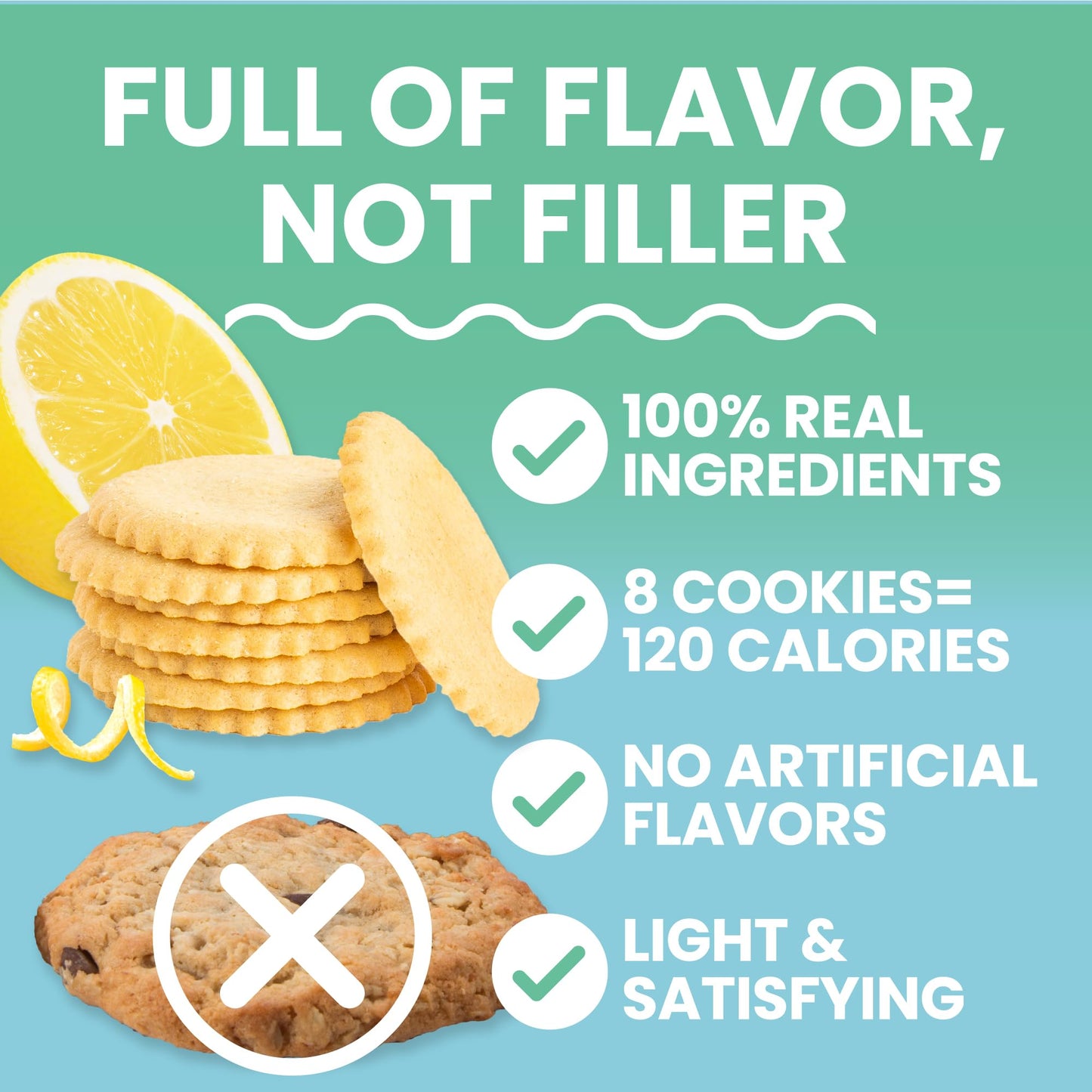 Dewey's Bakery Meyer Lemon Moravian Style Cookie Thins, Bakery Fresh with Real Simple Ingredients, Low Calorie Snack, No Artificial Flavors, Synthetic