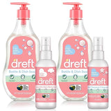 DREFT Bottle and Dish Soap Baby Gift Set - Bonus Travel Size Dreft All Purpose Cleaner & Stain Remover - Made to Clean Baby Essentials - Plant Based