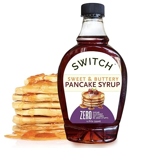 Scrummy Pancake Syrup, Sweet & Buttery Sugar Free Syrup for Pancakes, Waffles & More, Zero Sugar, Zero Net Carbs, Diabetic Friendly, Keto, Vegan, Kosher, Gluten Free, Non-GMO Allulose & Organic Flavors - 12 Fl Oz Bottle (Pack of 1)