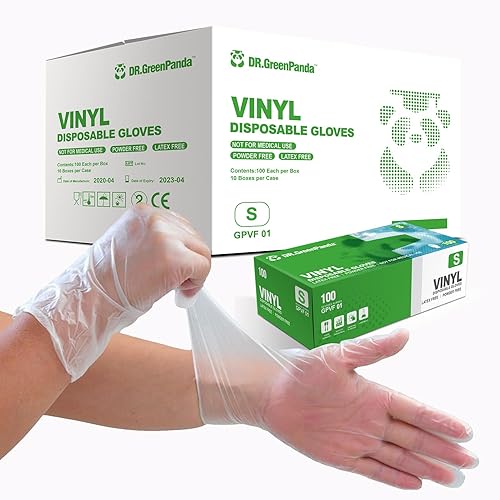 Dr.GreenPanda Small 1000pcs Clear Vinyl 3mil Disposable Food Safe Gloves for Food Service Food Prep Food Handling Cooking Cleaning Multipurpose Light