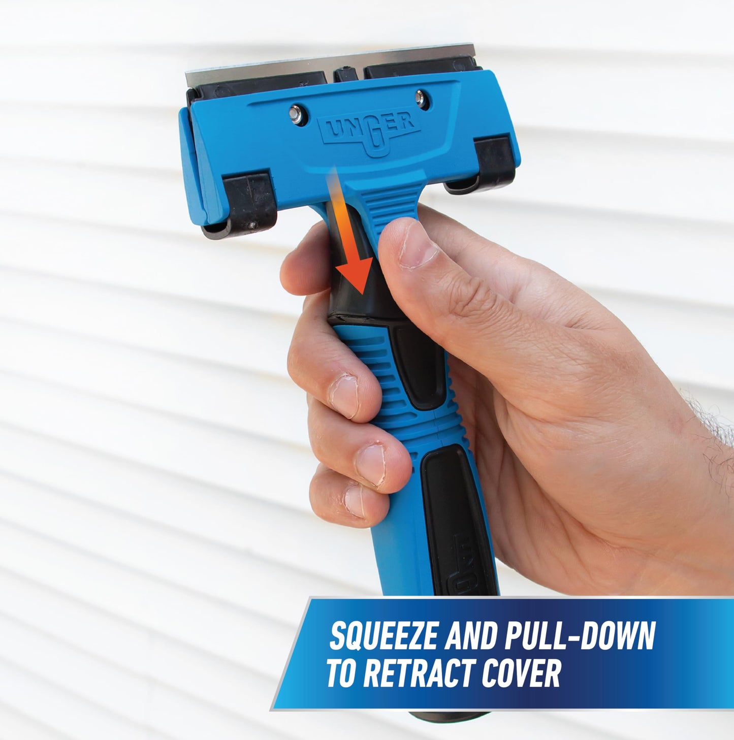 Unger Professional Connect and Clean 4" All-Purpose Scraper, Window, Glass, and Floor Scraping Tool Supplies, Adhesive Removal, Gum, Stickers, Paint