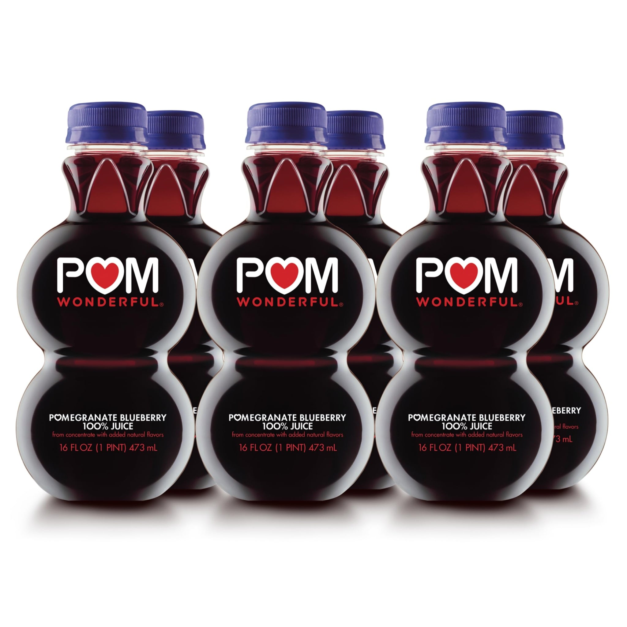 POM Wonderful Antioxidant Superpower Pomegranate Blueberry 100% Juice 16 fl oz (Pack of 6)