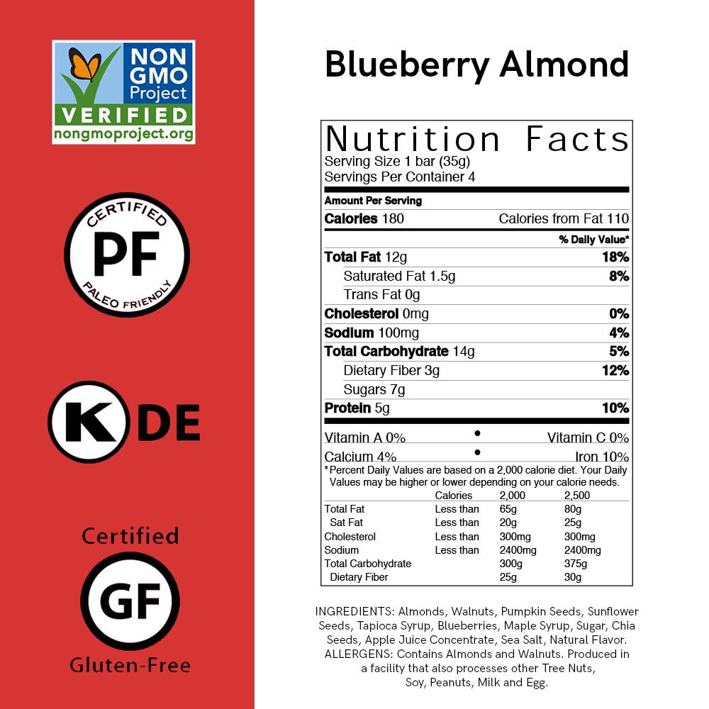 Caveman Foods Grain-Free Granola Bar Variety Pack - Coconut Cashew Blueberry Almond Cinnamon Raisin - 4 Count Box (Pack of 3)