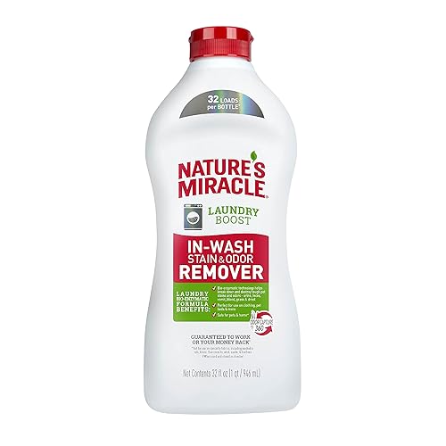 Nature’s Miracle Laundry Boost In-Wash Stain and Odor Remover, Laundry Stain and Odor Removing Additive For All Machines, Spray, 32 oz