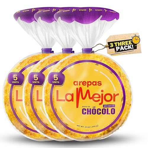 LA MEJOR Sweet Corn Arepas de Chócolo 3 Packs (15 Units) | Authentic Colombian Tender Corn Patties | Gluten-Free, Artisanal Small Batches, Vacuum