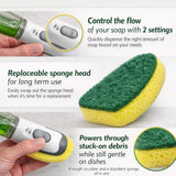 LIBMAN Dishmatic® Dish Wand - Soap Dispensing Dish Brush with Soap Dispenser - Cleaning Scrub Brush with Handle - Refillable Dish Scrubber for Washing