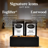 Carmel Valley Coffee Roasting Signature Icons Gift Box, Organic Whole Bean Coffee Gift Set Featuring Foglifter® French Dark Roast & Eastwood Medium