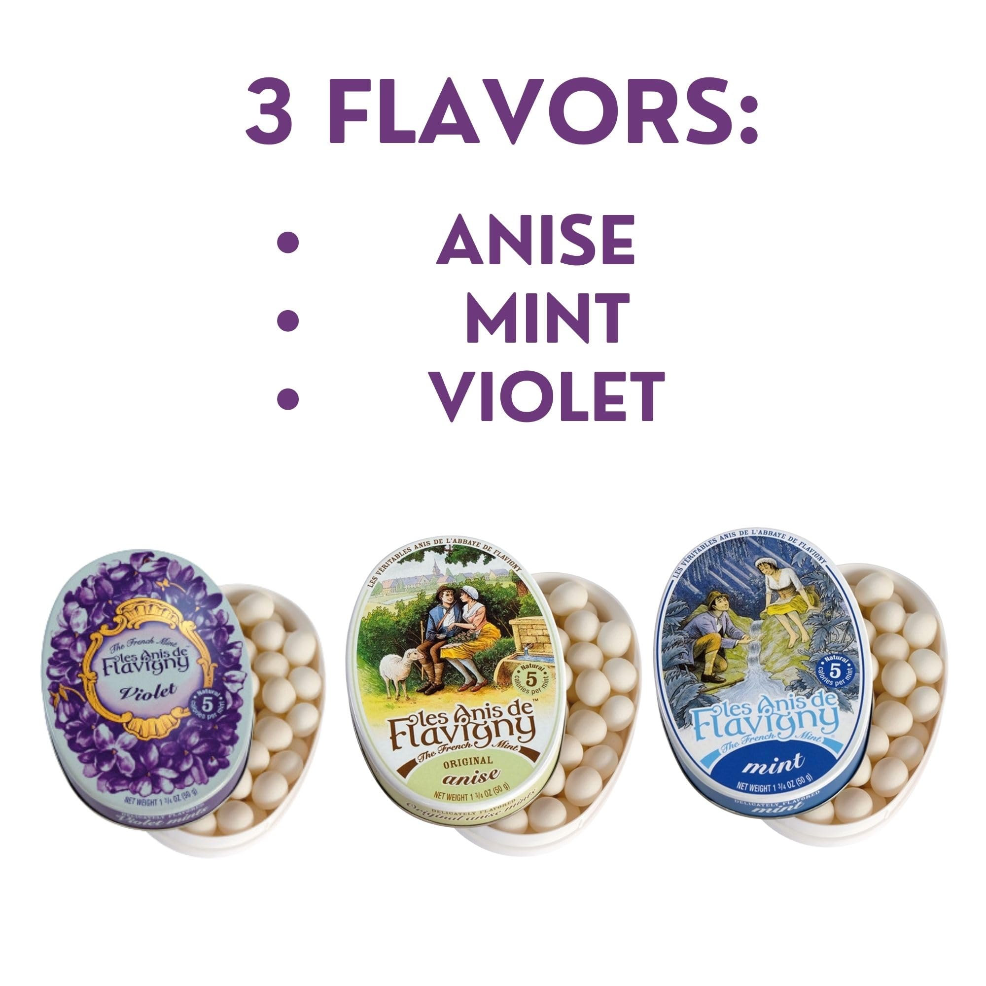 Les Anis de Flavigny Candy Gift Set (Anis, Mint, Violet)