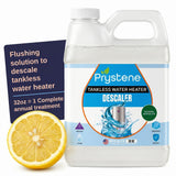 Prystene Tankless Water Heater Descaler - Liquid Descaling & Flushing Solution 32 oz - Removes Limescale, Restores Heating Efficiency & Water Pressure