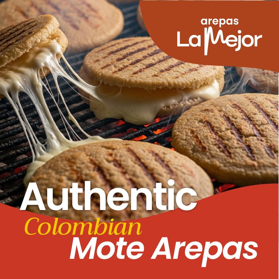 LA MEJOR Mote Arepas Colombianas 3 Pack (15 Units) | Authentic Colombian Gluten-Free Latin Snacks | Perfect for Breakfast or Side Dishes