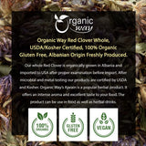 Organic Way Red Clover Blossoms Dried Whole - Herbal Tea | European Wild-Harvest | Organic & Kosher Certified | Raw, Vegan, Non GMO & Gluten Free |