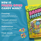 Brain Freeze by Warheads Mixed Fruit Dried Candy | Freeze Dried Candy with Warheads Extreme Sour Crunch | Mouth-Puckering Flavor | Fun Snack & Party